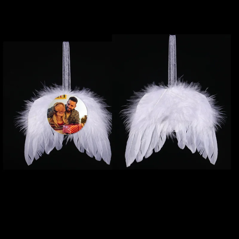 Personalised Christmas gift feather angel wings ornament