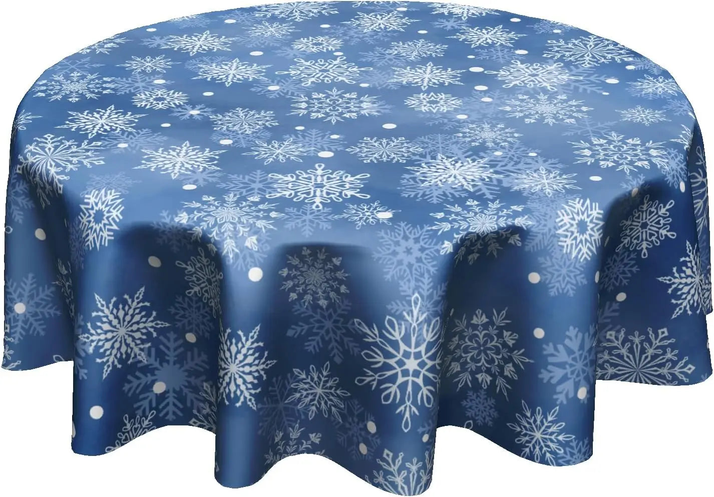 Autumn Blue Pumpkin Round Tablecloth