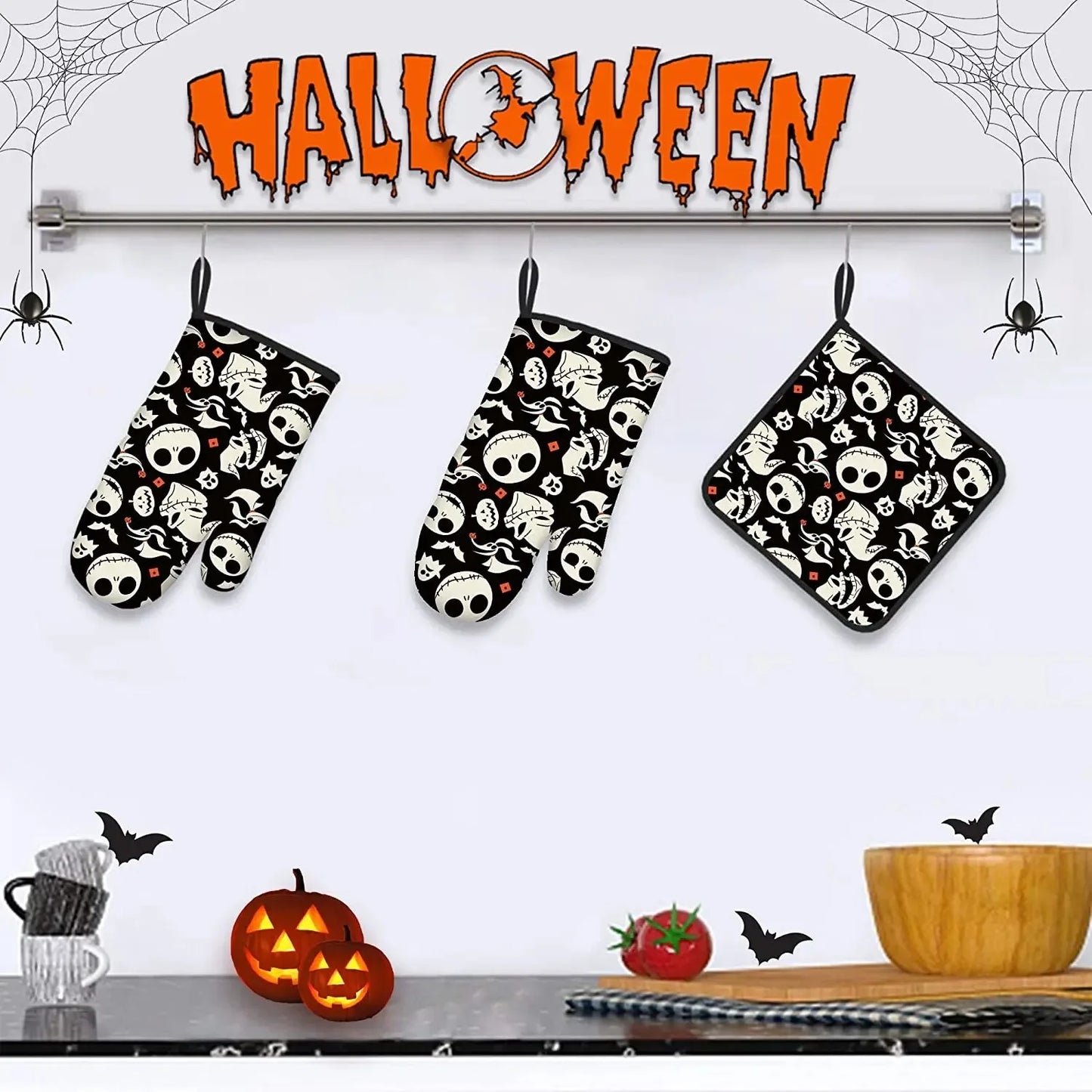 Halloween Oven Mitts and Pot Holders Sets