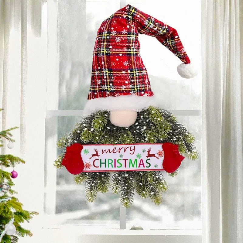 Light up Christmas Gnome Hat Wreath