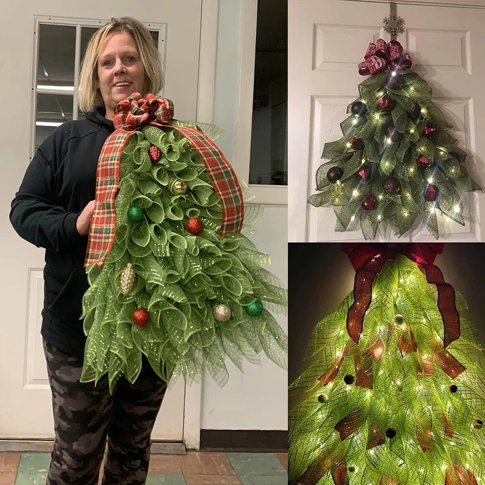 Front Door Christmas Tree Wreath