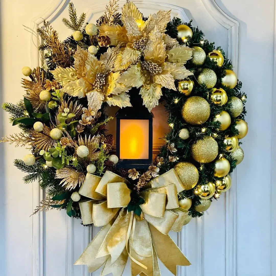 Decorative Christmas Wreath With Lamp