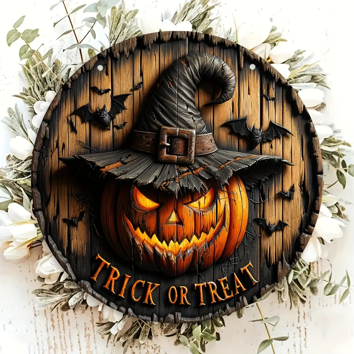 Wooden Halloween Wreath