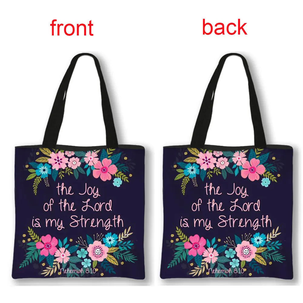 Christian Bible Verse Print Handbag