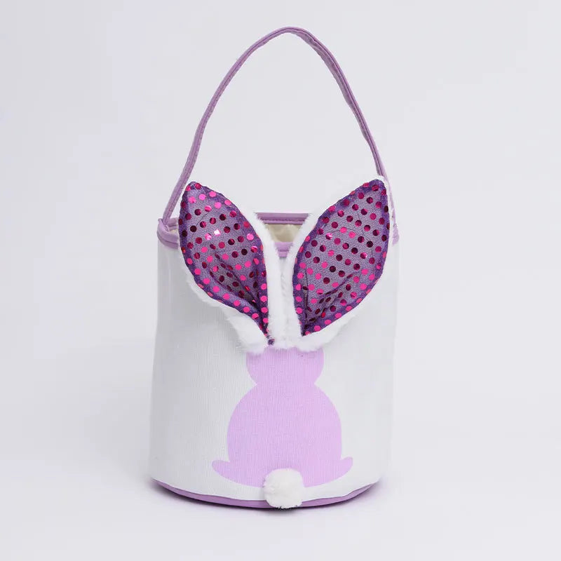 Cute Sequin Bunny Ear Easter Basket