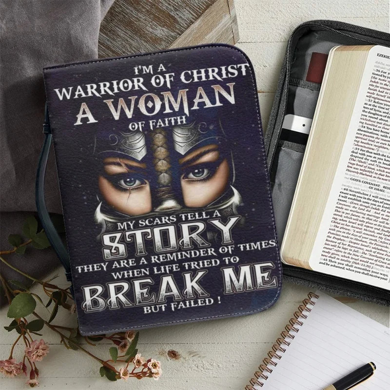 I'M A Warrior Of Christ A Woman Of Faith Bible Cover Case