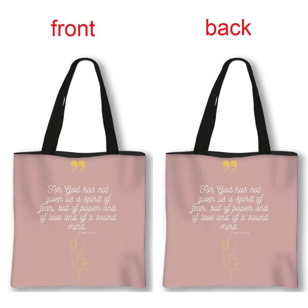 Christian Bible Verse Print Handbag