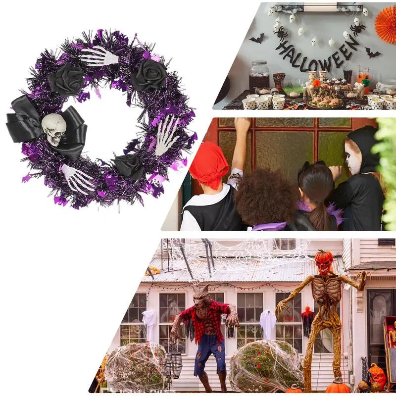Creepy Skull & Hand Design Wreath