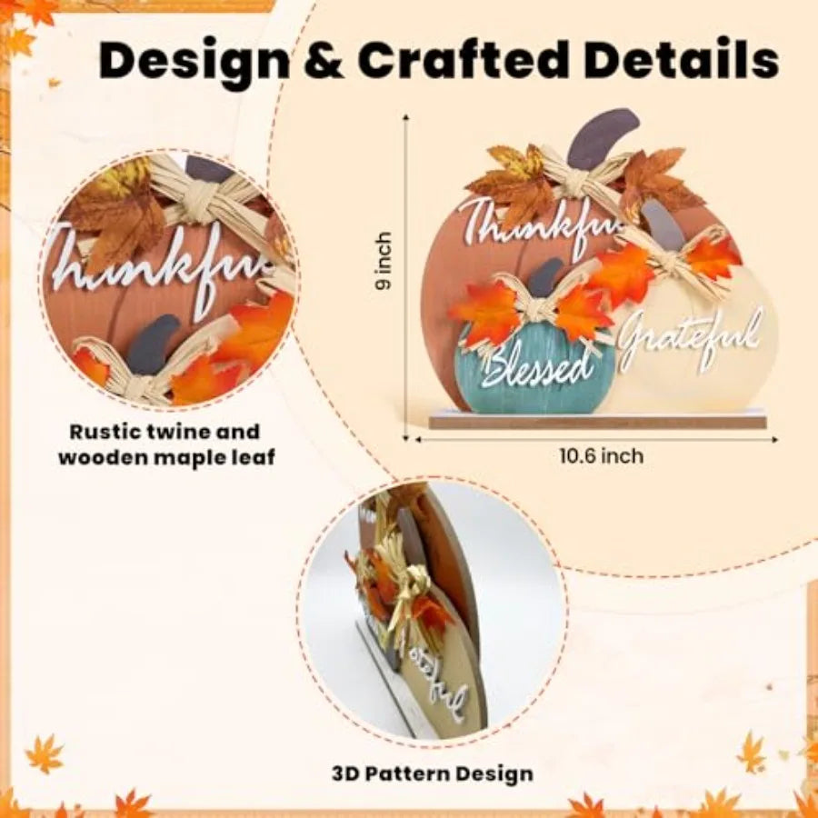 Thankful Blessed Grateful Wooden Plaque