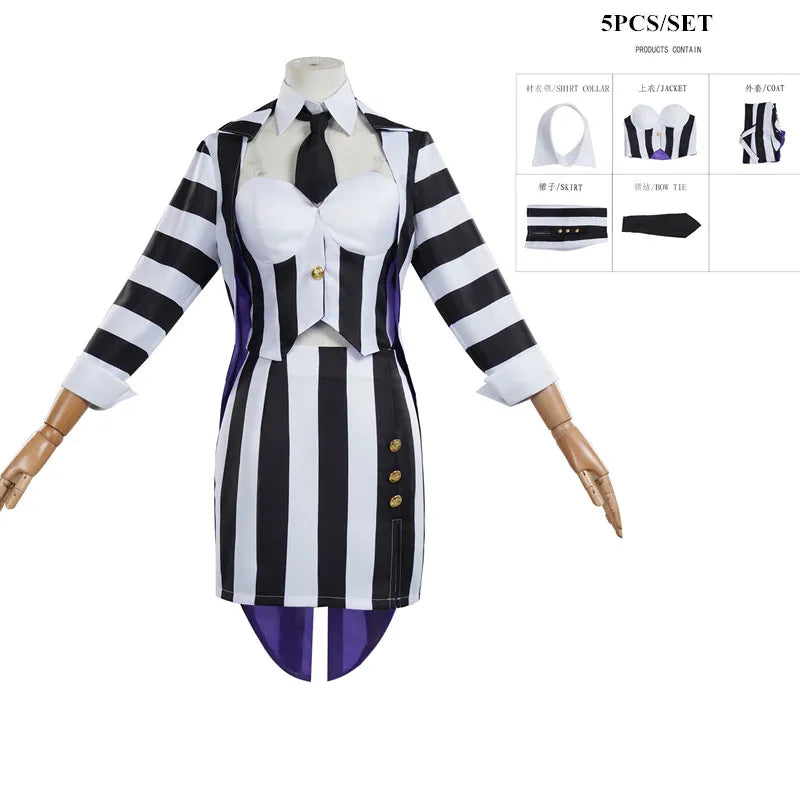 Beetlejuice Striped Dress Costumes for Women
