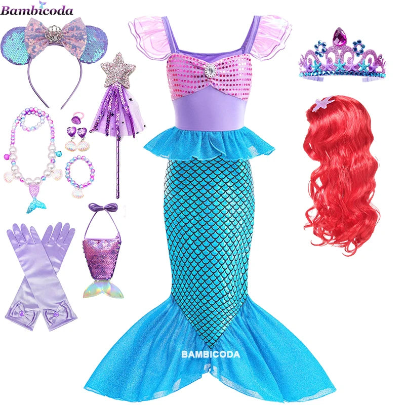 Little Mermaid Ariel Princess Dress Costumes