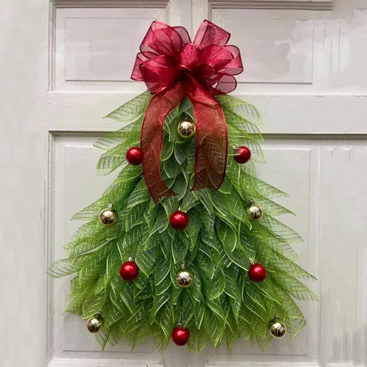 Front Door Christmas Tree Wreath