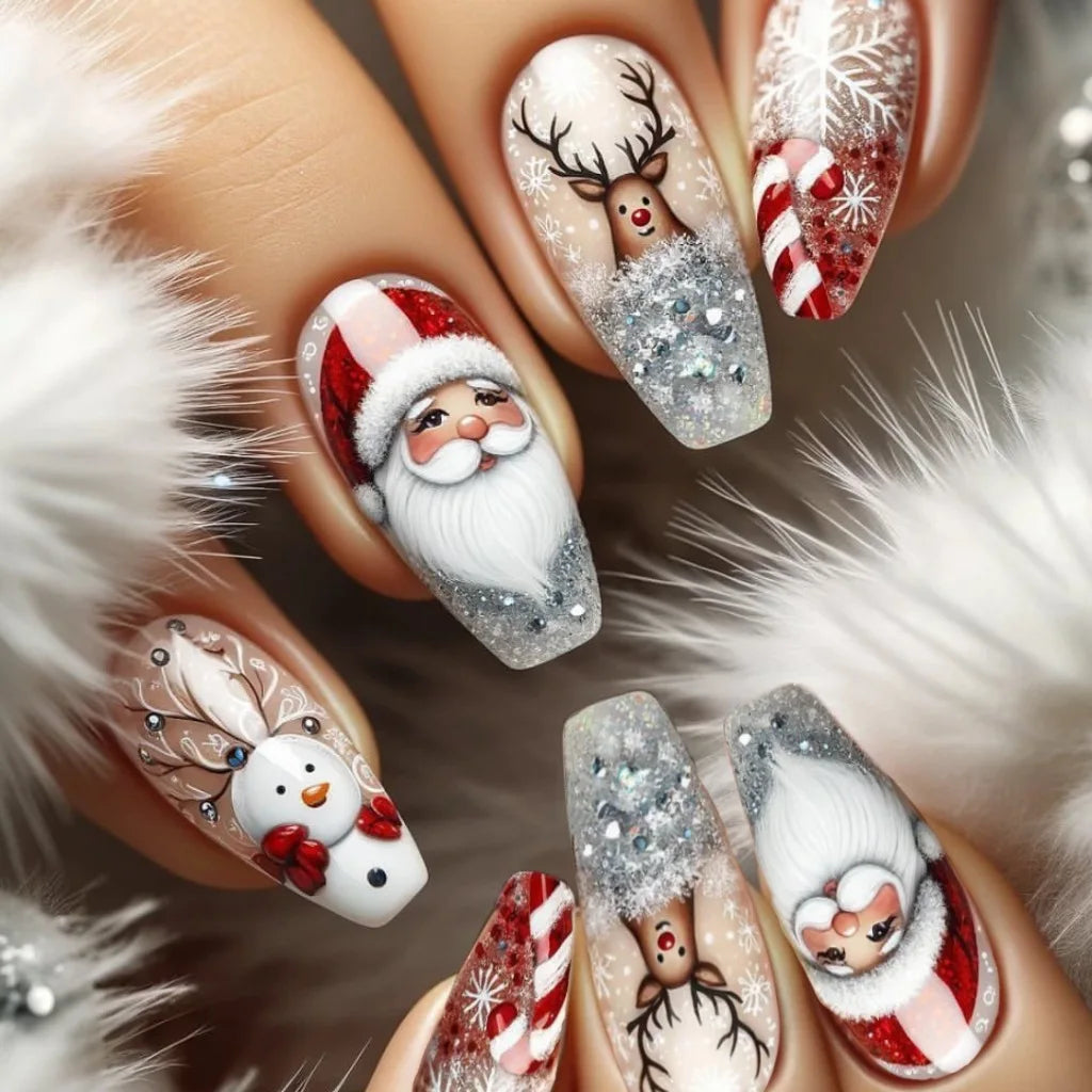 24pcs Christmas Press on Nails
