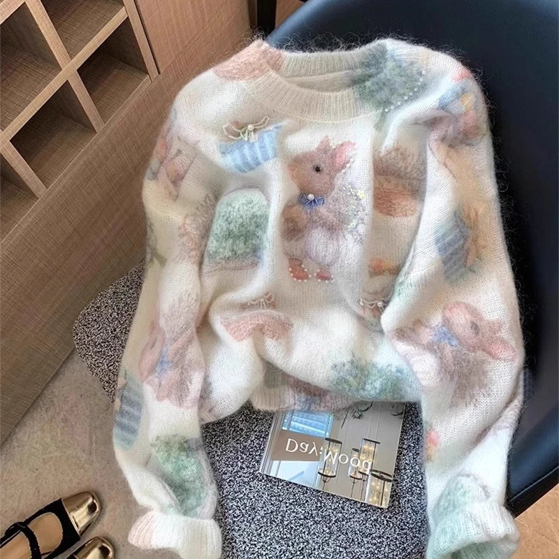 Beaded Bunny Sweater