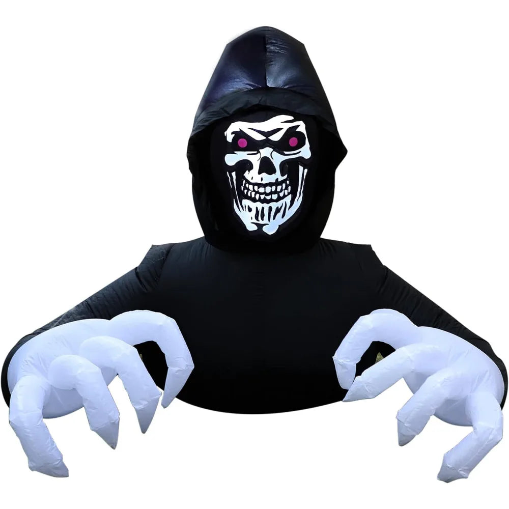 Inflatable Grim Reaper Decoration (w LED Lights - 5 Ft)