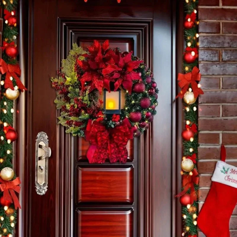 Decorative Christmas Wreath With Lamp