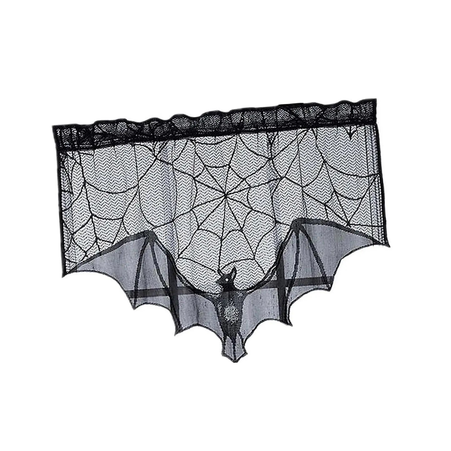 Halloween Window Valance Gothic Lace Mantel Scarf