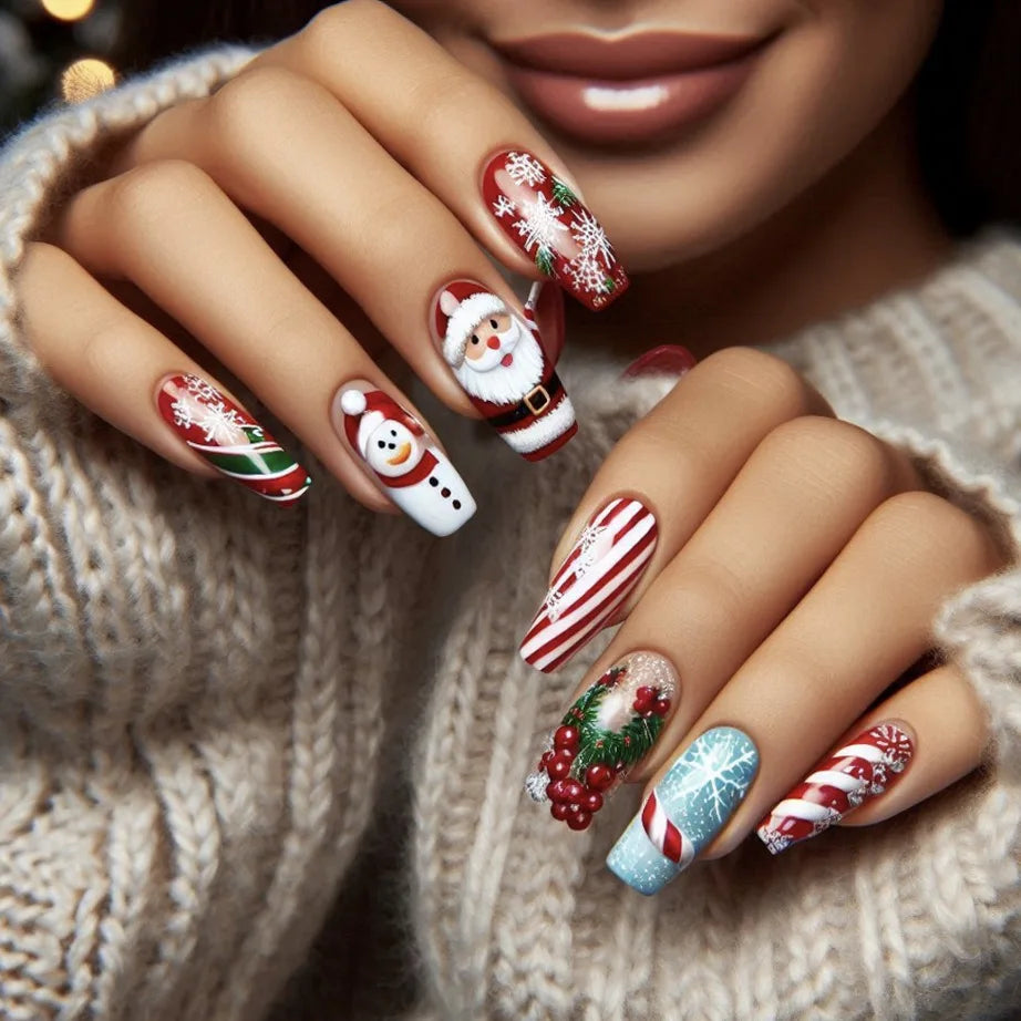 24pcs Christmas Press on Nails
