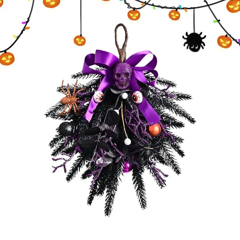 Black & Purple Skull Wreath