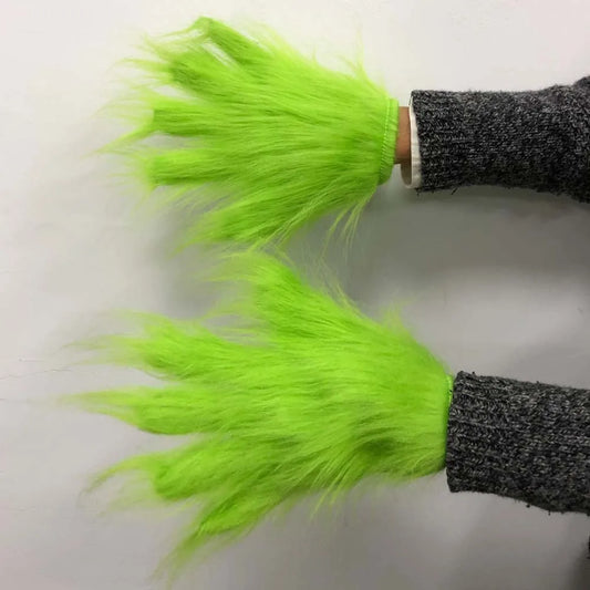 Grinch Christmas Gloves and Mask