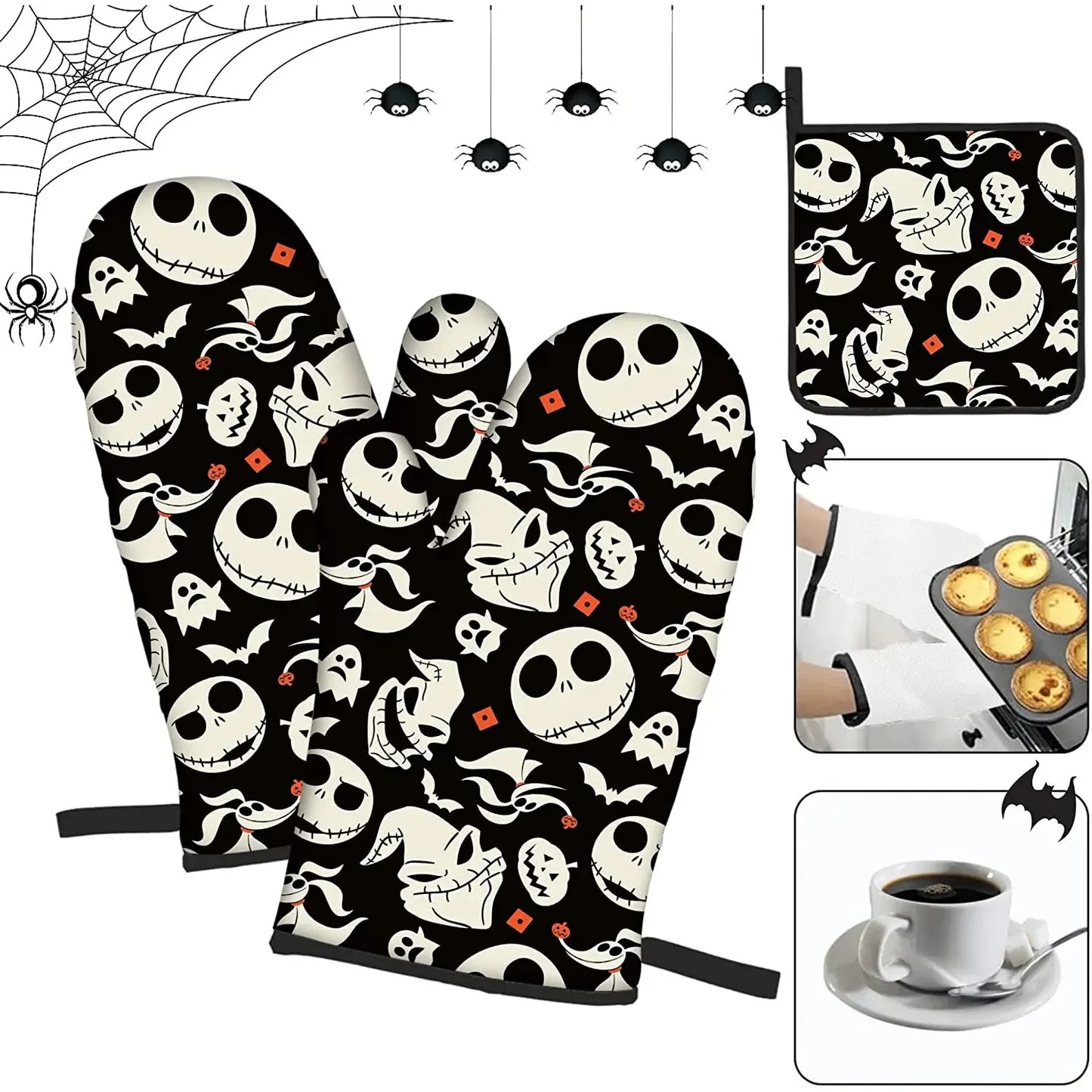 Halloween Oven Mitts and Pot Holders Sets