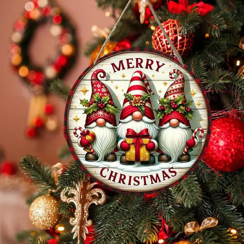 Wooden Christmas Tree Decoration Hanging Plaque