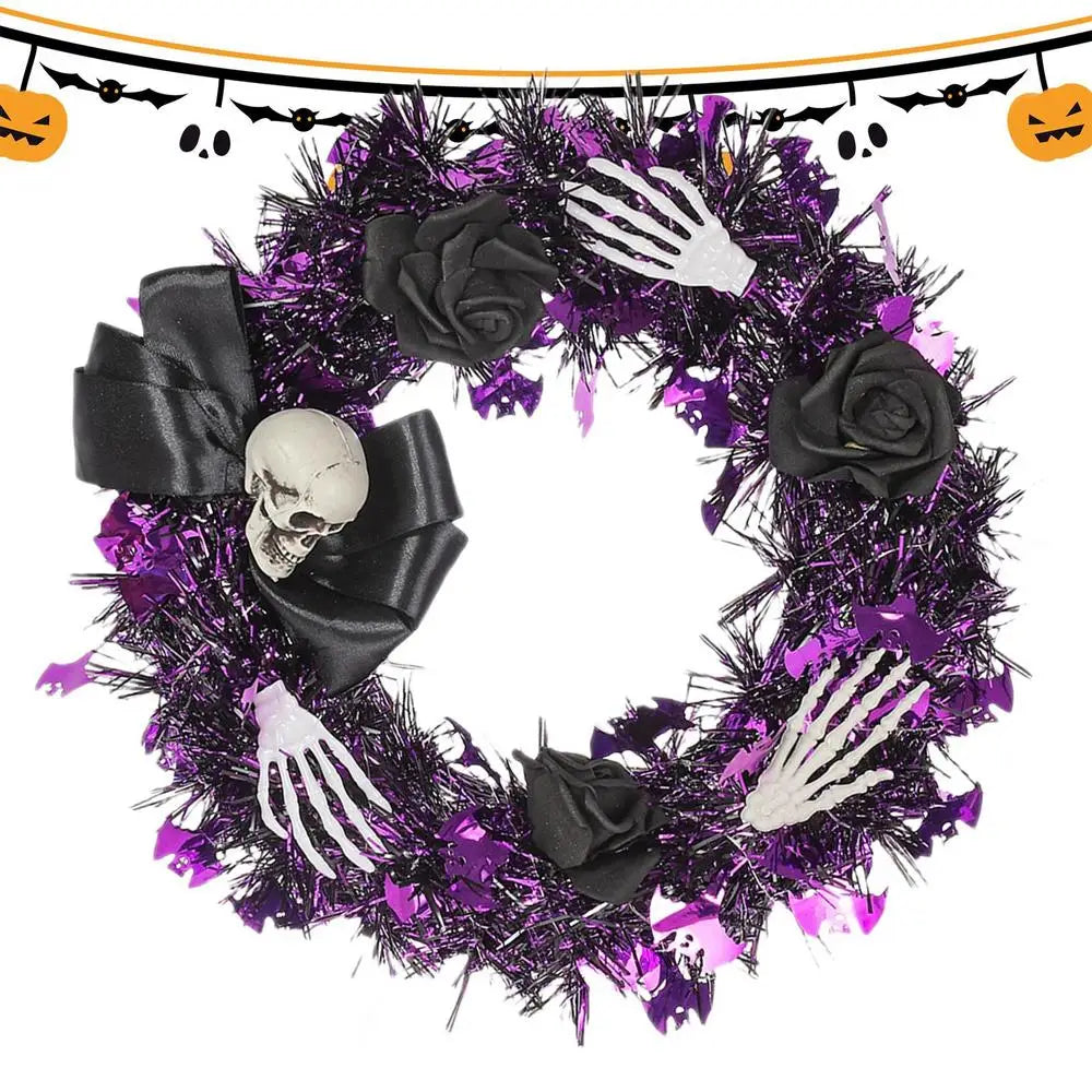 Creepy Skull & Hand Design Wreath