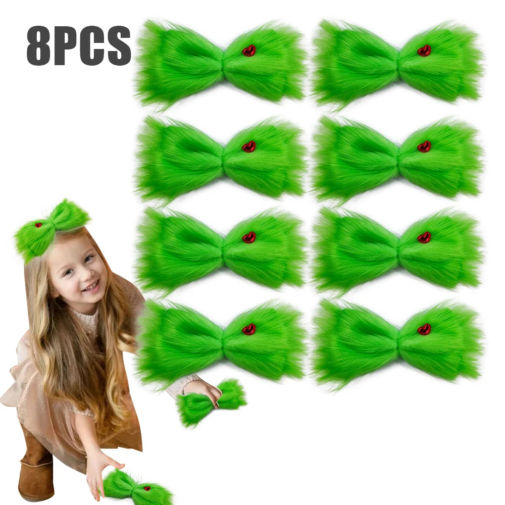 Christmas Grinches Green Hair Bow