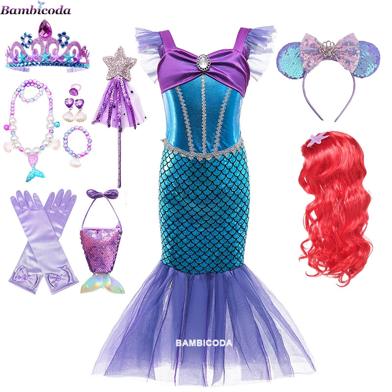 Little Mermaid Ariel Princess Dress Costumes