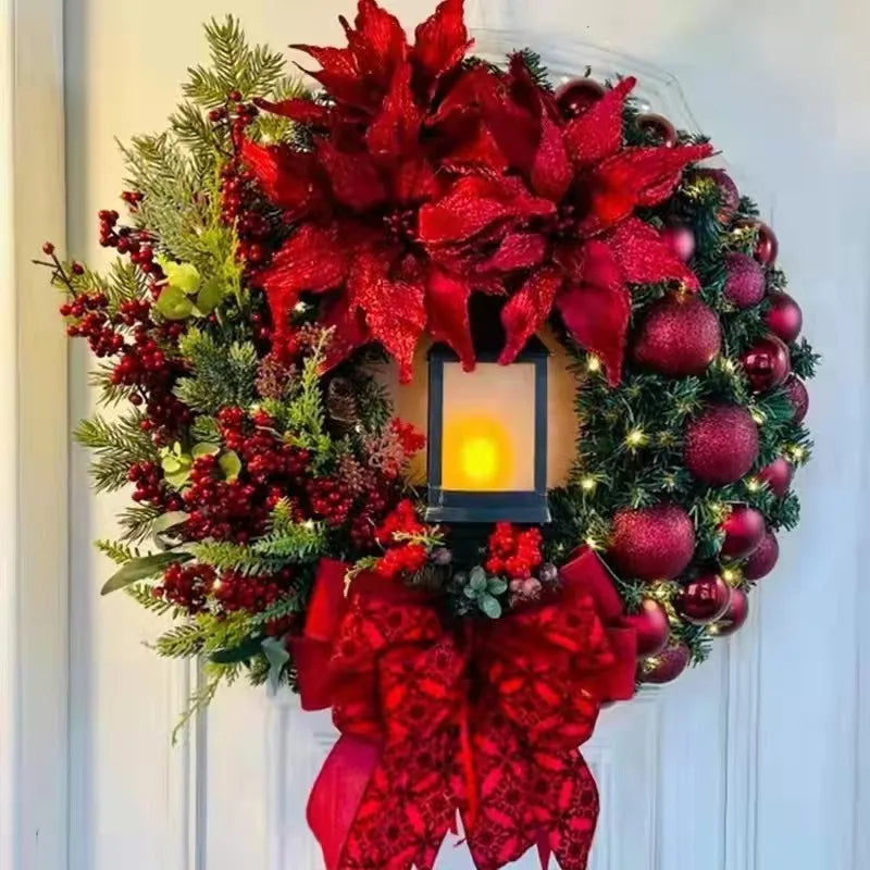 Decorative Christmas Wreath With Lamp