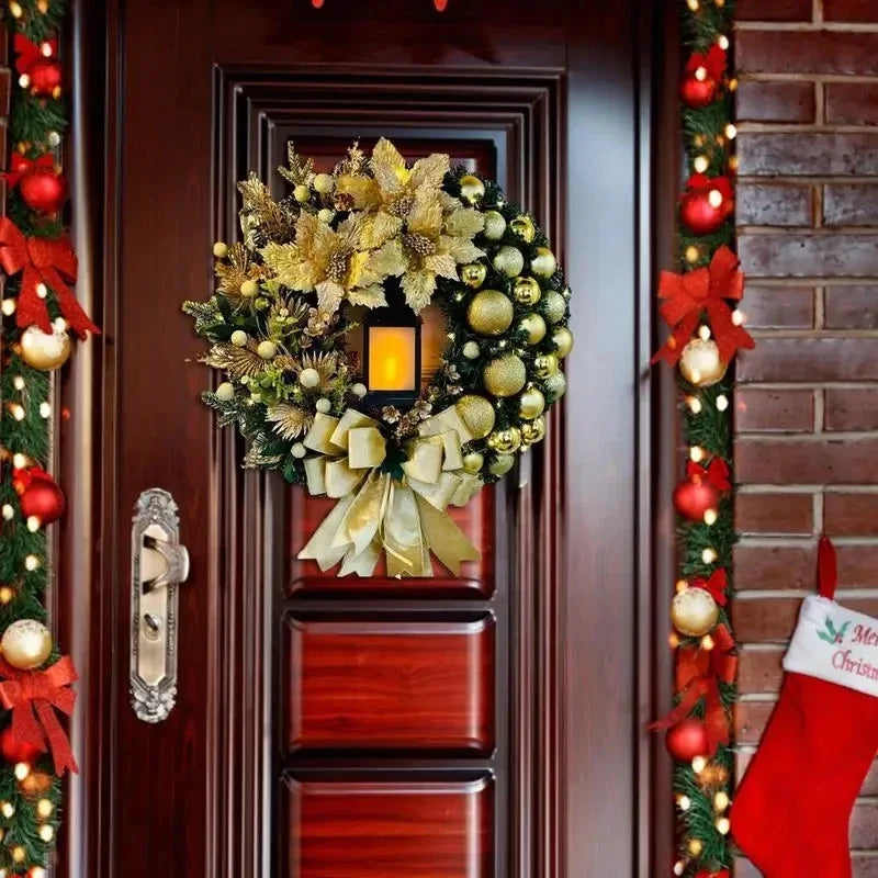Decorative Christmas Wreath With Lamp