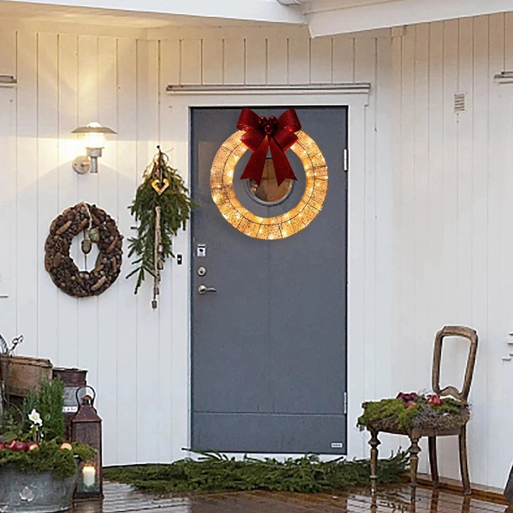 LED Lighted Christmas Wreath