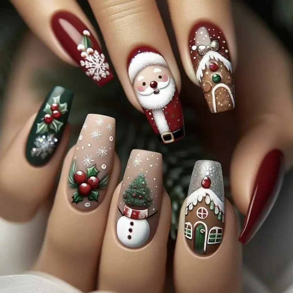 24pcs Christmas Press on Nails