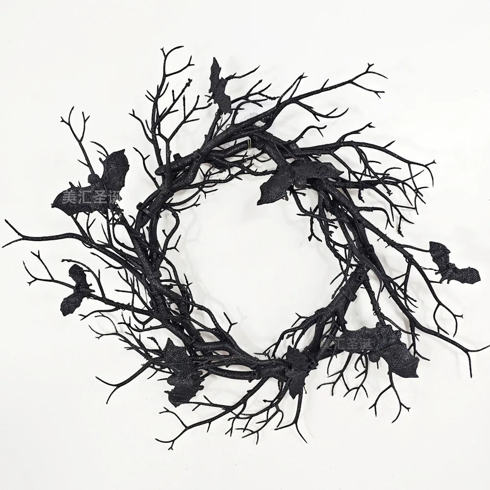 Halloween Bat Wreath (With LED Lights)
