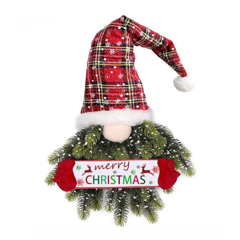 Light up Christmas Gnome Hat Wreath