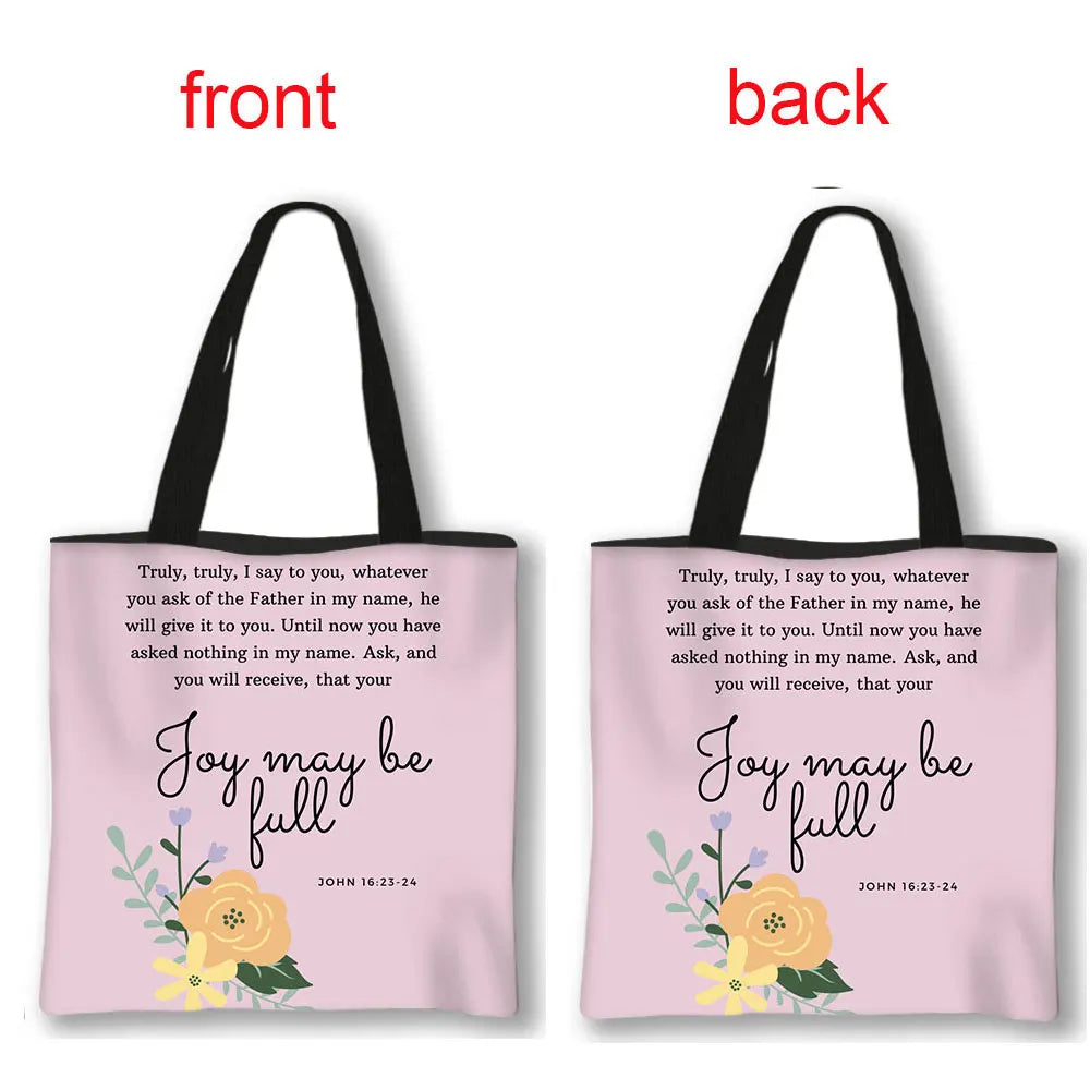 Christian Bible Verse Print Handbag