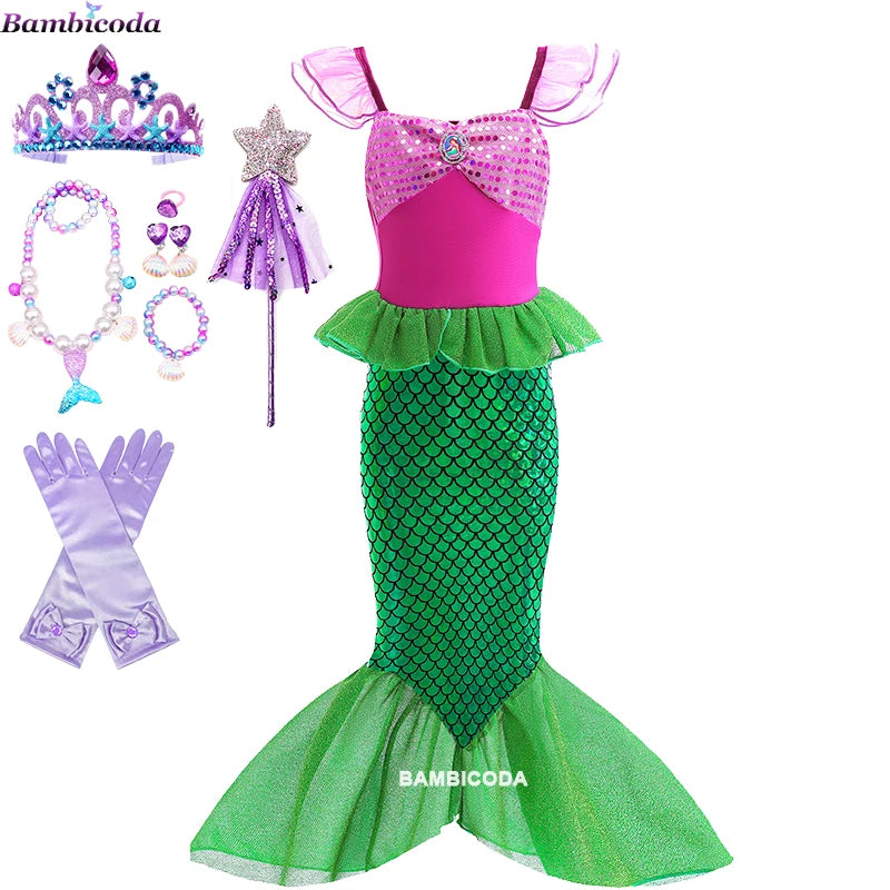 Little Mermaid Ariel Princess Dress Costumes