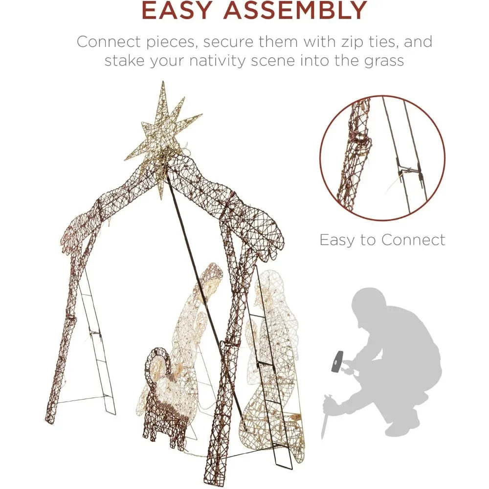 6ft Lighted Outdoor Nativity Scene