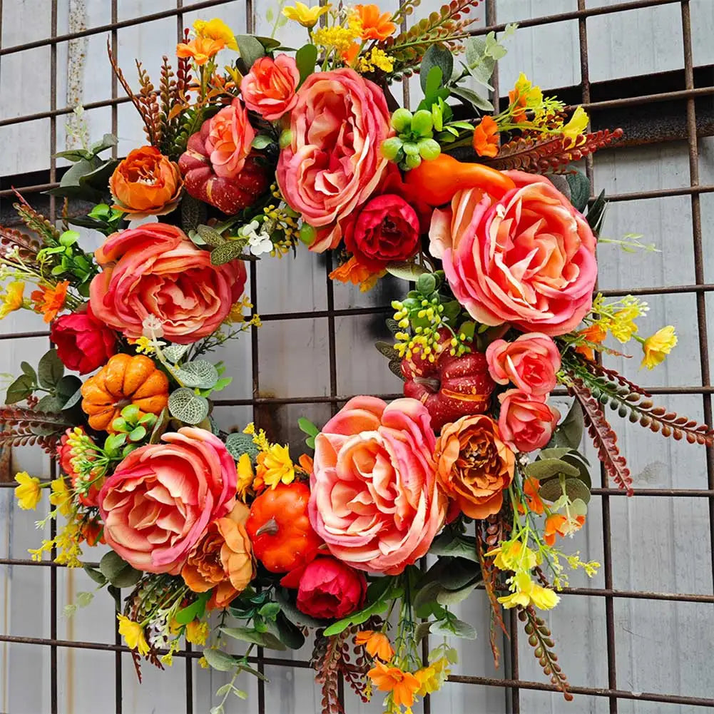 Autumn Harvest Reusable Farmhouse Wreath