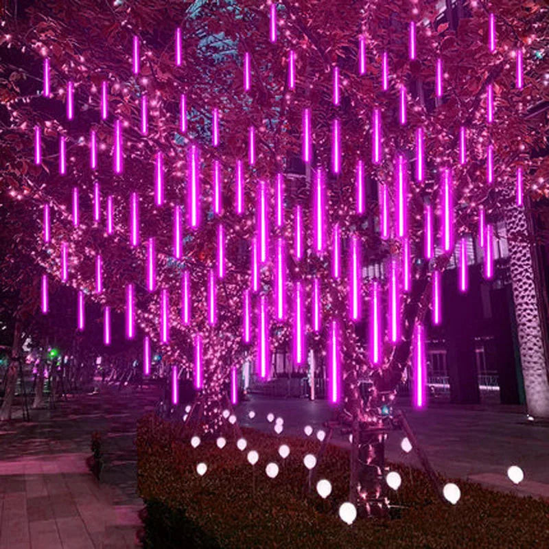 Solar Meteor Shower Lights Falling Rain Drop Fairy String Light for Christmas