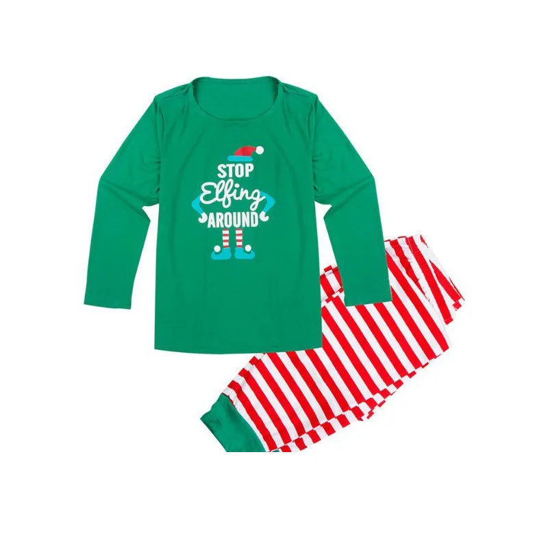 "Stop Elfing Around" Matching Family Pajamas Sets