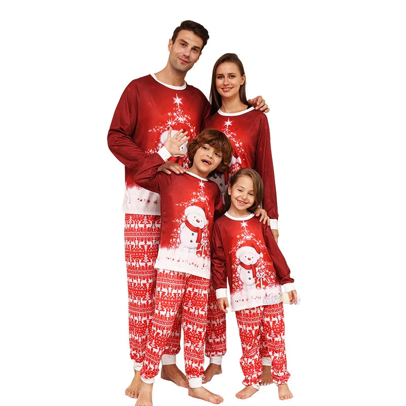 Snowman & Elk Matching Family Pajamas