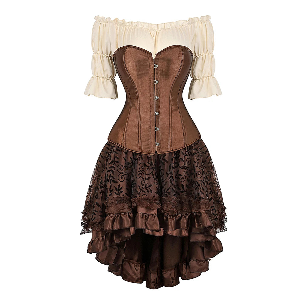 Steampunk Corset Dress Pirate Costume for Women