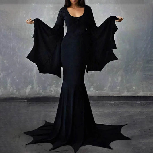 Floor Length Bat Sleeve Dress Costume