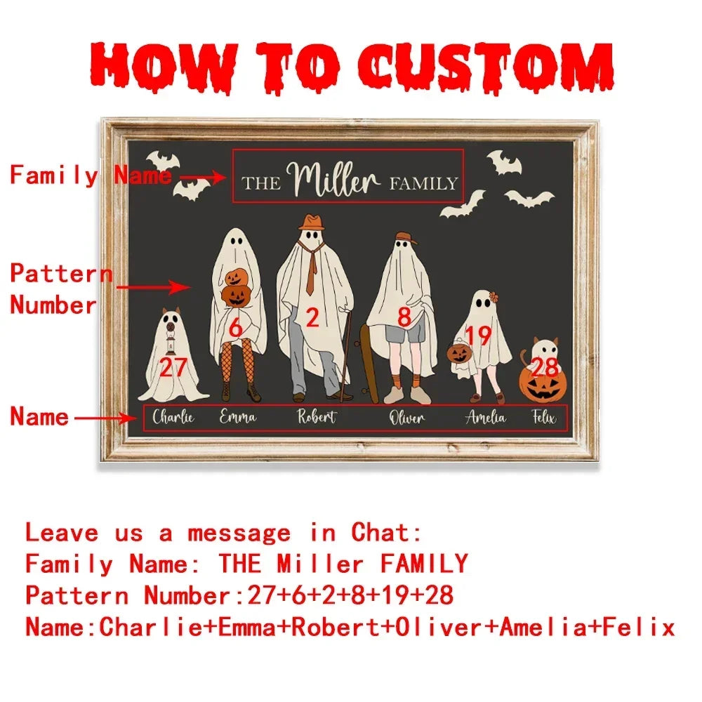Personalized Ghost Family Portrait Poster