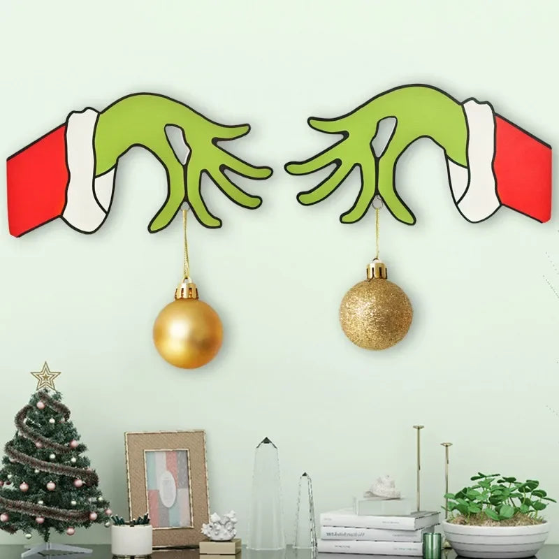 Grinch Hand Wooden Decorations