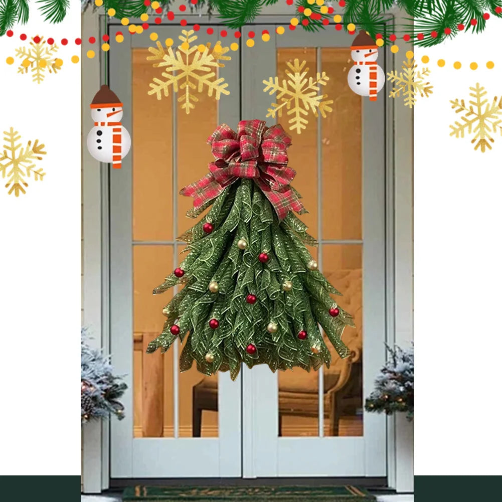 Front Door Christmas Tree Wreath