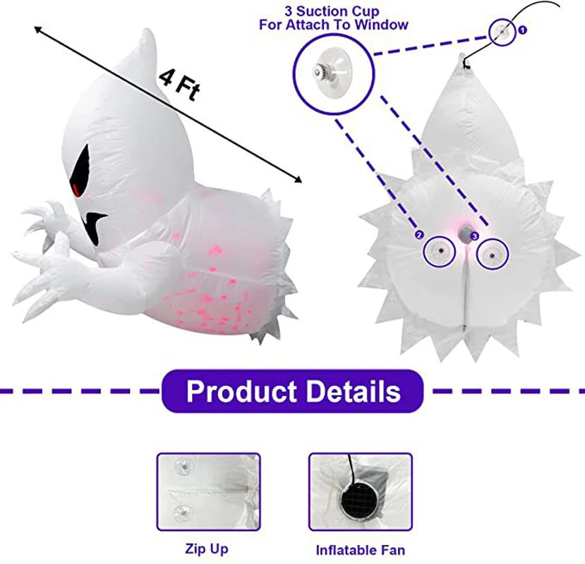 Inflatable Ghost Flying Out Of Window (with or without lights)
