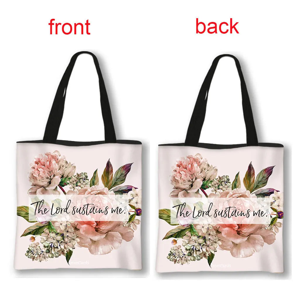 Christian Bible Verse Print Handbag