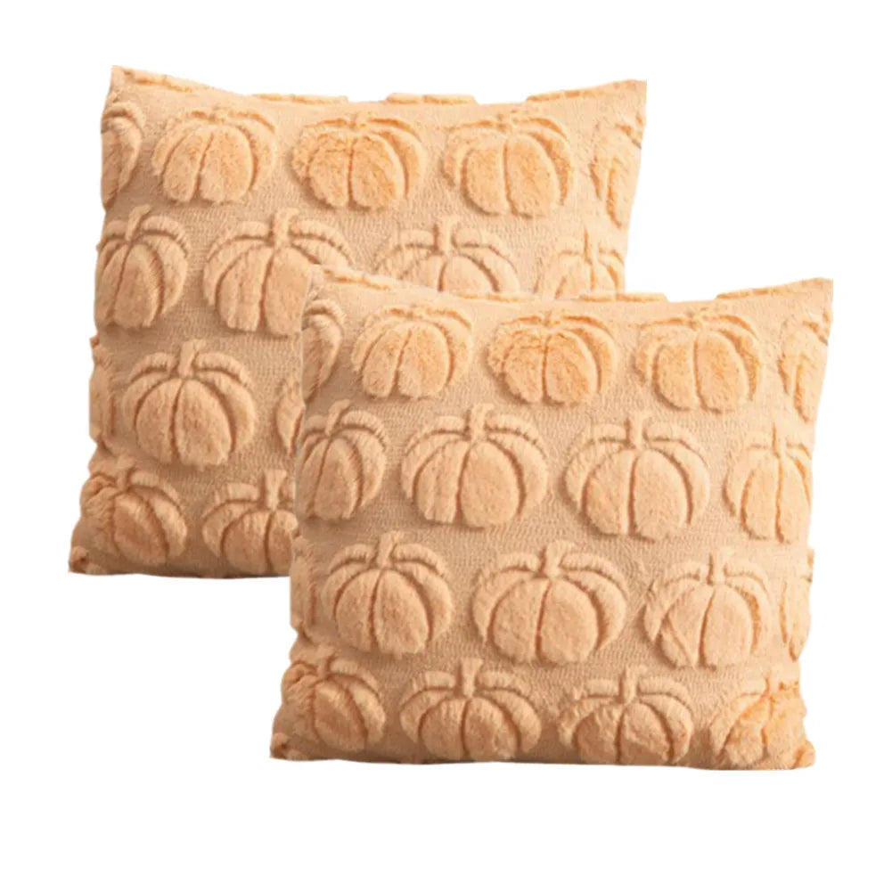 Fluffy Plush Decorative Autumn Throw Pillow Covers (17 x 17 in)